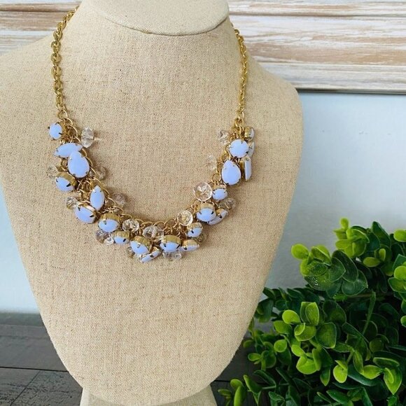 Vintage White and Gold Multi Shaped Beaded Necklace - Picture 1 of 3